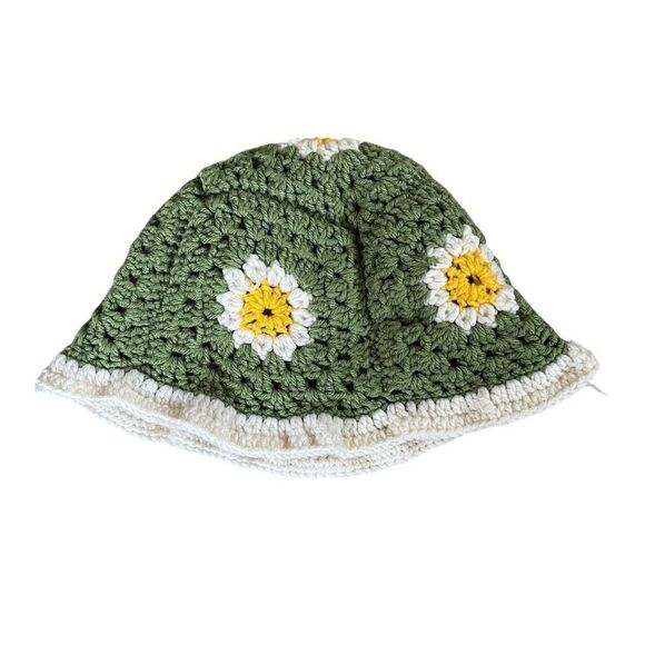 Crochet Granny Square Summer Bucket Hat - Picture 1 of 7